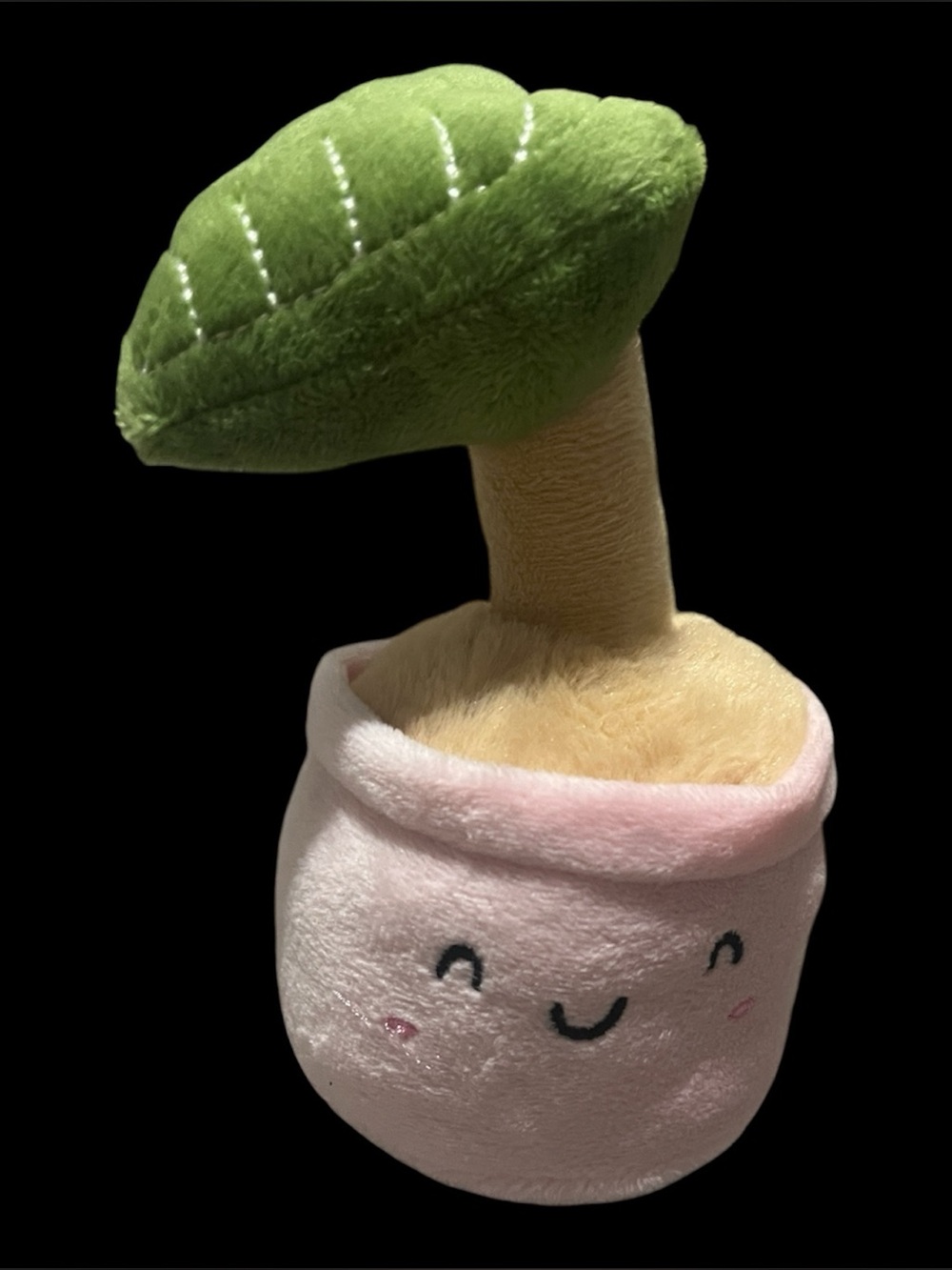 Cute Plush Potted Plant Toy - Pink Pot with Green Leaf